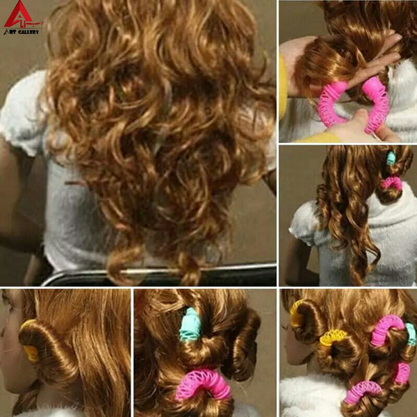 Fashion 8pcs Magic Hair Curler Spiral Curls Roller Donuts Curl Hair Styling Tool hair accessories
