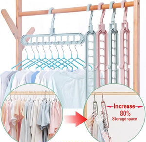 Pack Of 3 Super Magic Changeable Clothes Pkuto Plastic Hangers Space Saving  Saver Wonder Closet Organizer 9 Holes Holder Clothes and Accessories Hangers