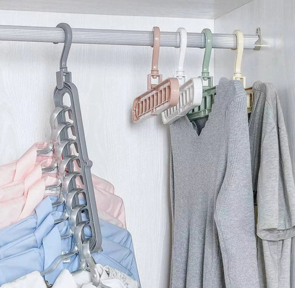 Pack Of 3 Super Magic Changeable Clothes Pkuto Plastic Hangers Space Saving  Saver Wonder Closet Organizer 9 Holes Holder Clothes and Accessories Hangers