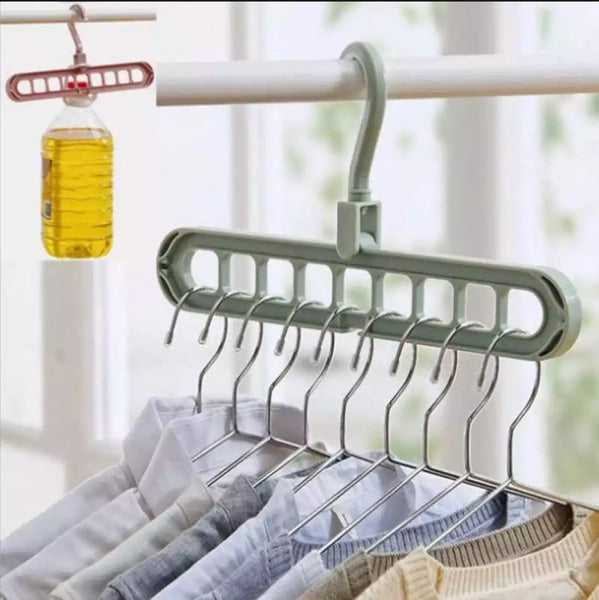 Pack Of 3 Super Magic Changeable Clothes Pkuto Plastic Hangers Space Saving  Saver Wonder Closet Organizer 9 Holes Holder Clothes and Accessories Hangers