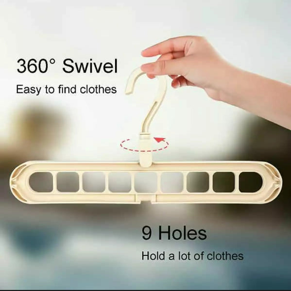 Pack Of 3 Super Magic Changeable Clothes Pkuto Plastic Hangers Space Saving  Saver Wonder Closet Organizer 9 Holes Holder Clothes and Accessories Hangers