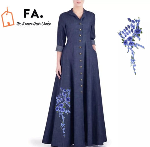 Blue summer Maxi style Denim Abaya..
