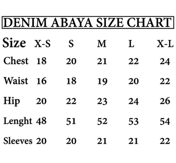 Turkish Denim Abaya with waist Belt