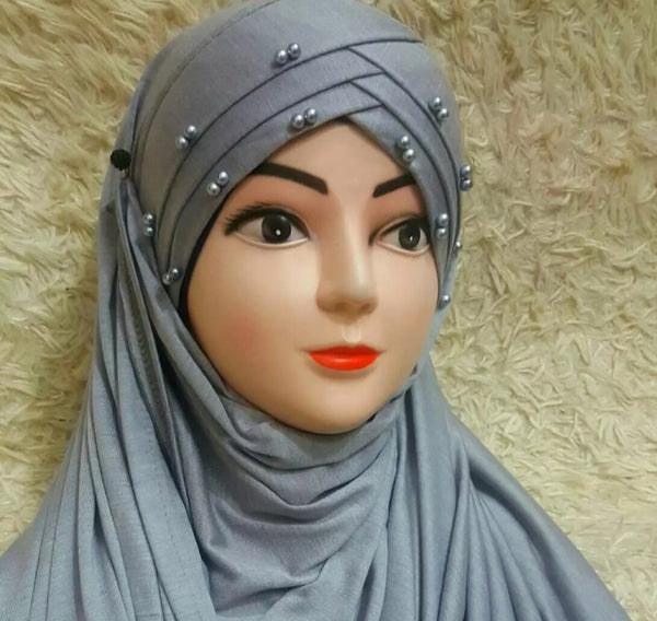 3 pack of Gray Pearl ready to wear Hijab