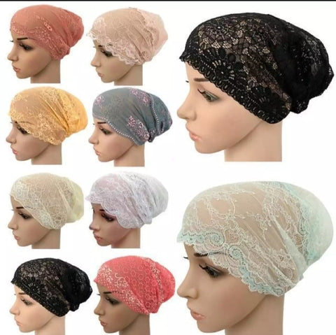 6 piece of Muslim women lace hat.