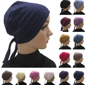 6 piece of Hijab cap plain black