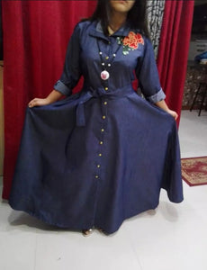 1 piece of Navy blue summer Maxi style Abaya