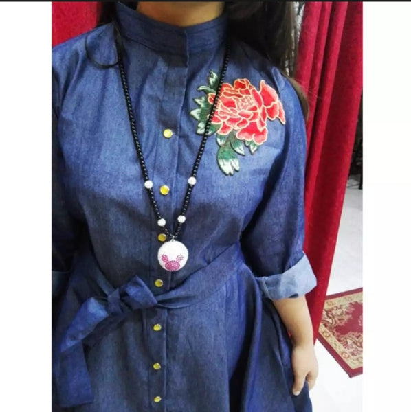 1 piece of Navy blue summer Maxi style Abaya