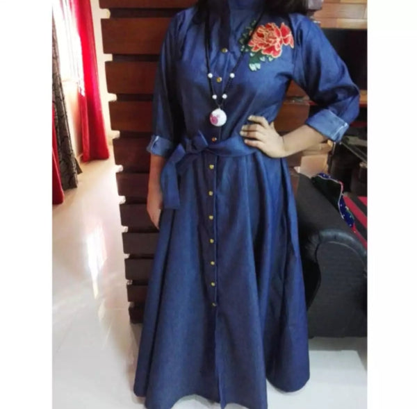 1 piece of Navy blue summer Maxi style Abaya