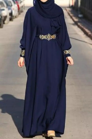 1piece of Dark blue Abaya