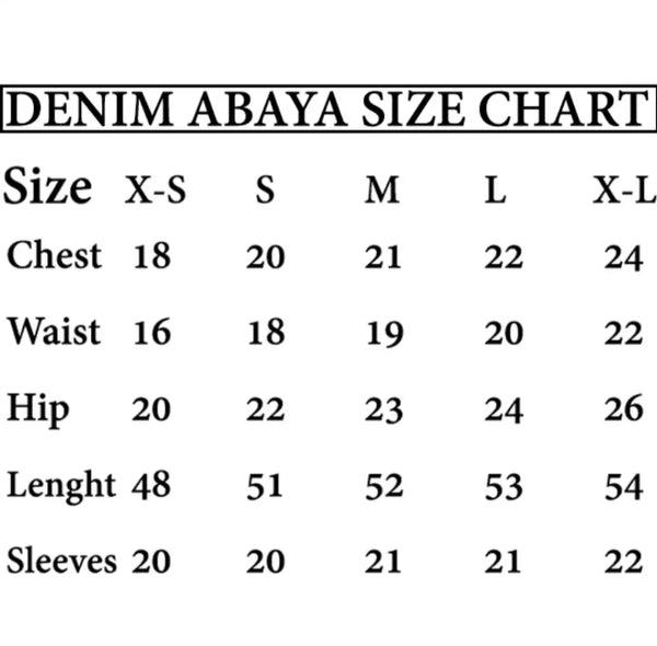 Refka Bule point collar- Denim Abaya for Women.