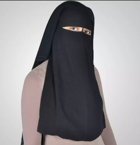 3 piece of Single Layered_Abaya Naqab