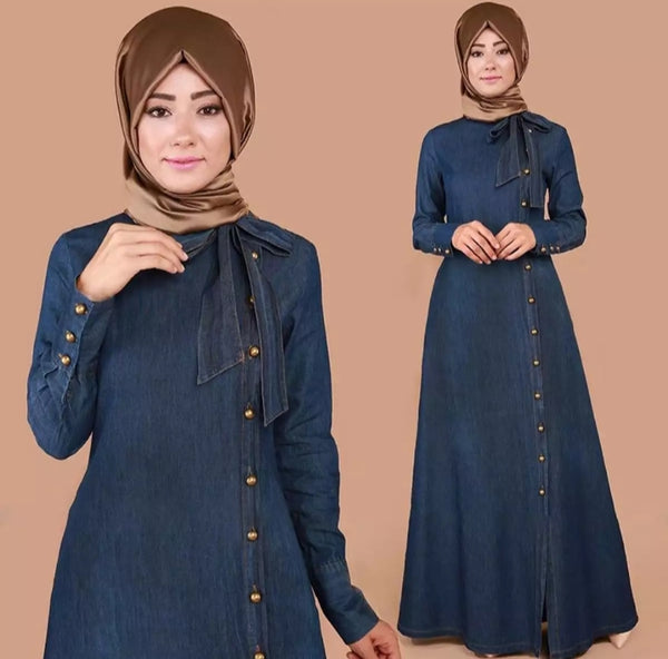 Blue Denim Abaya New style.