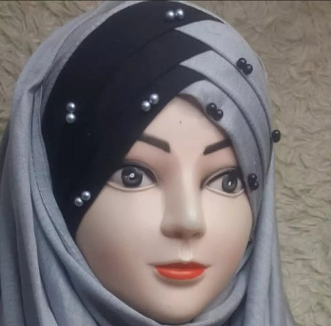 3 piece of Ready to wear Scarf with Attach Cap