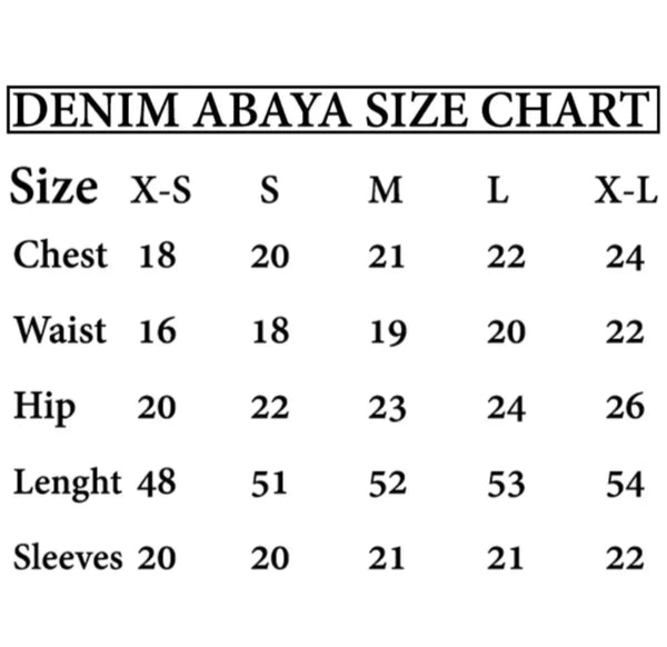 Denime Coat Style Abaya
