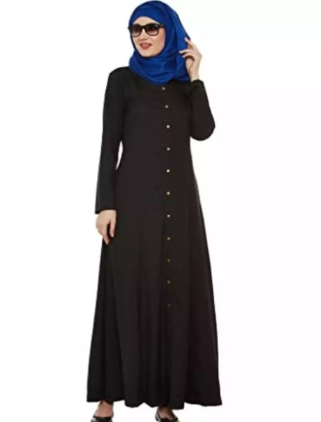 Ladies Abaya open button Style.