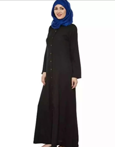 Ladies Abaya open button Style.