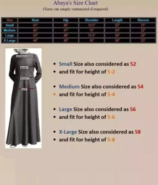 Ladies Abaya open button Style.