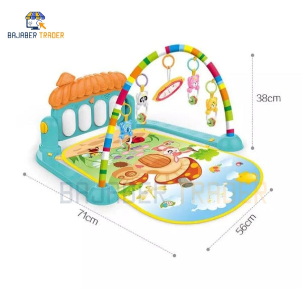 Huanger 3 in 1 Newborn baby toddlers action Play gym piano fitness rack Mat
