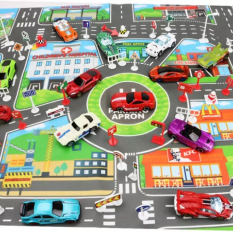 Kids play Mat City Roads building parking Map - Education Toy.