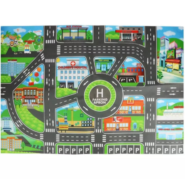 Kids play Mat City Roads building parking Map - Education Toy.