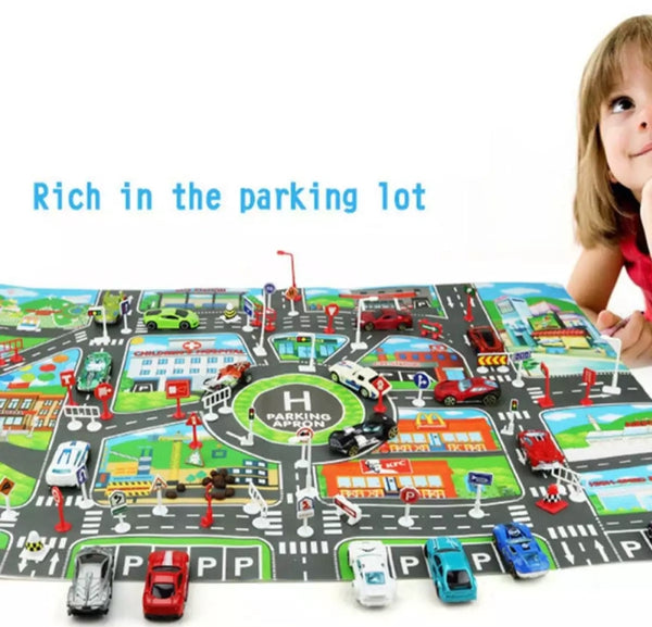 Kids play Mat City Roads building parking Map - Education Toy.