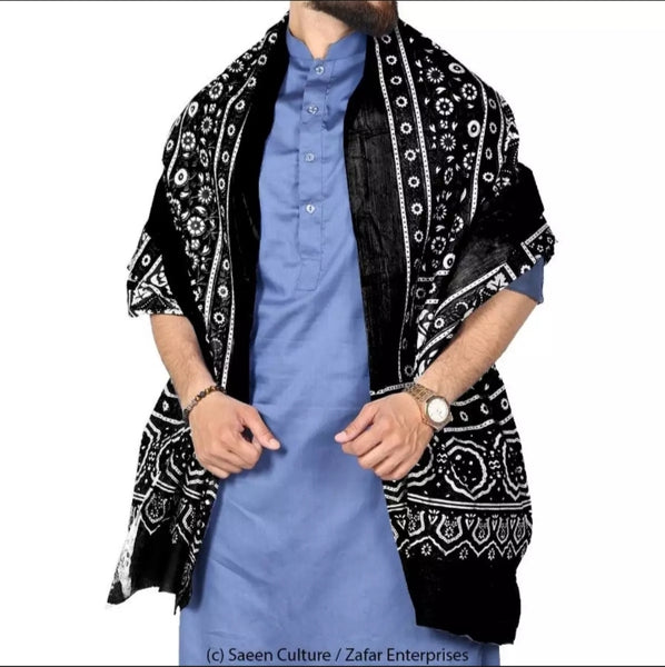 2 piece of Black Sindhi Ajrak For Man.