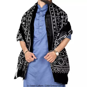 2 piece of Black Sindhi Ajrak For Man.