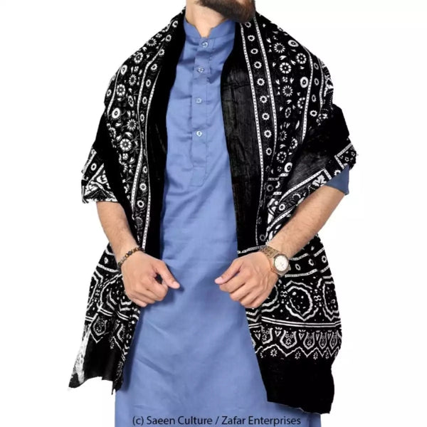 2 piece of Black Sindhi Ajrak For Man.