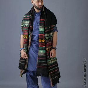 Black and Green Tharri - wadera Shawl