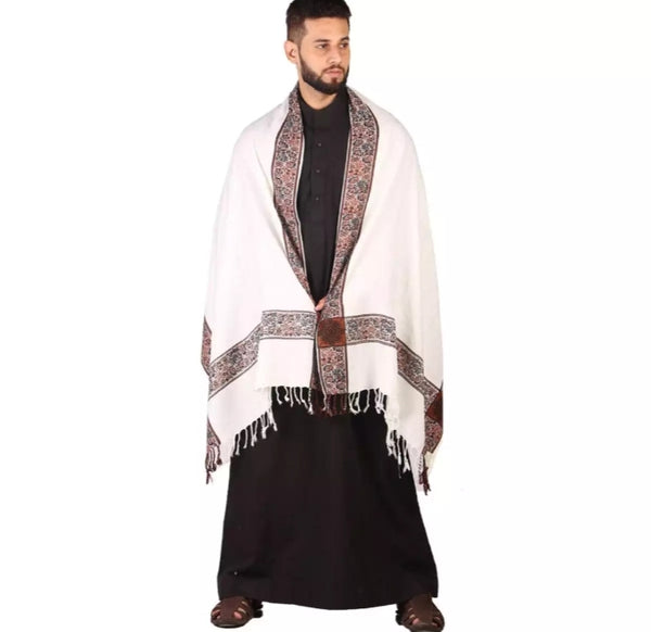 White Baghdadi-Irani Style with 4 Border.