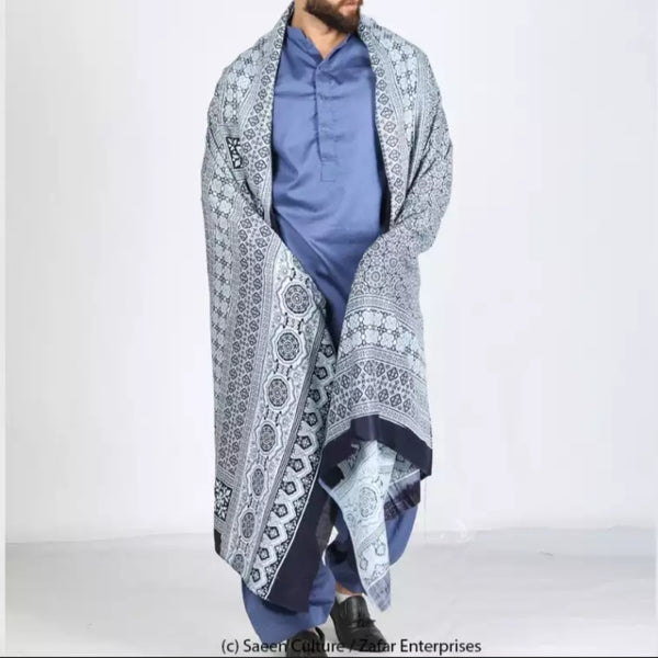 2 piece of Black and white linen Sindhi Ajrak