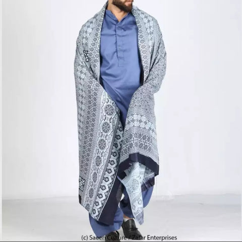2 piece of Black and white linen Sindhi Ajrak