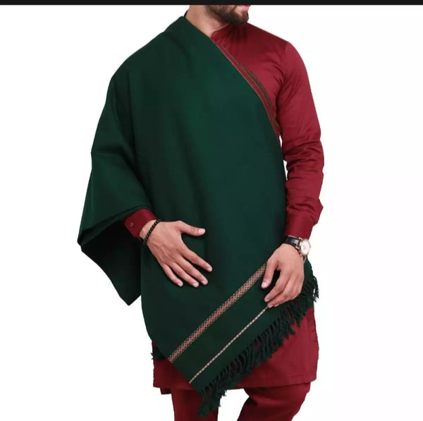 Mongia Green pure Acro - woolen Dhussa Shawl.