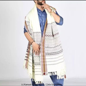 White Tharri / Wadera Shawl