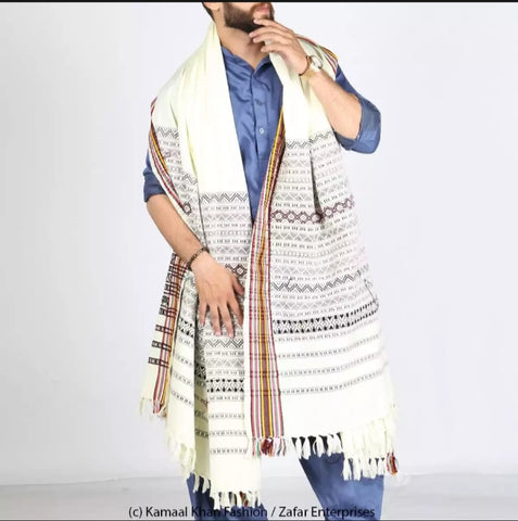 White Tharri / Wadera Shawl
