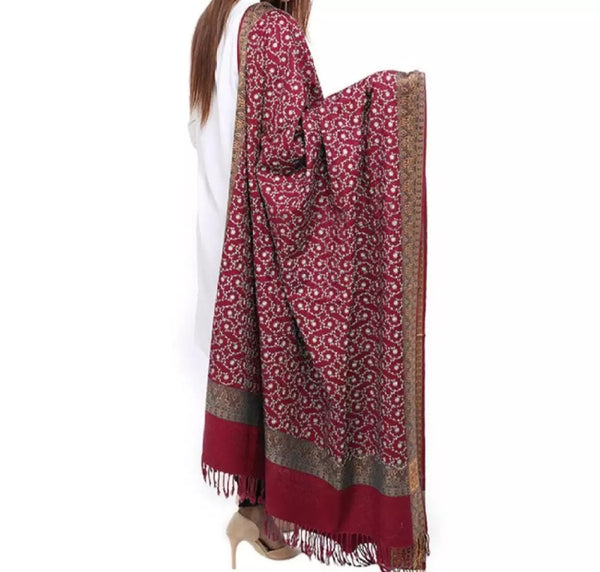 Couple Pack 2 pure Maroon Kashmiri Embroidery.