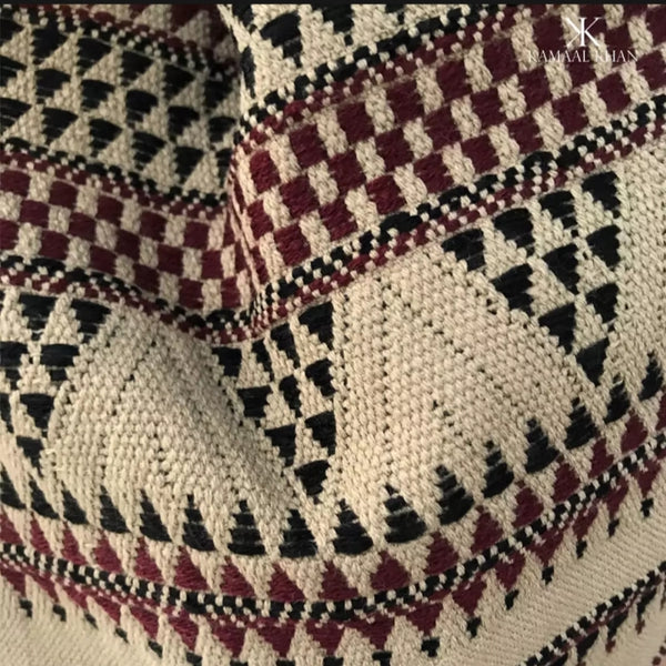 Khaki Colorful Tharri - Wadera shawl.