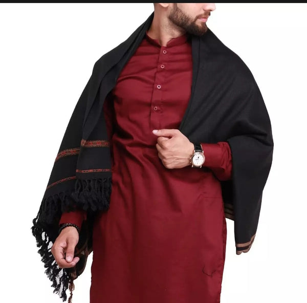 Couple Pack 2 Black Dhussa Shawl.