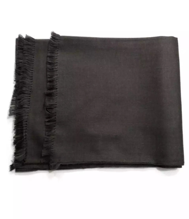 Dark Grey Kashmiri Semi Pashmina Lohi Shawl.