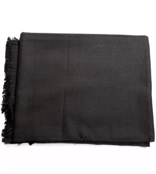 Dark Grey Kashmiri Semi Pashmina Lohi Shawl.
