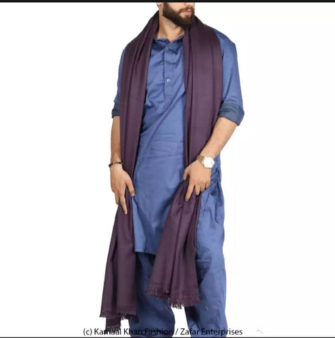 Purple Kashmiri shawl.