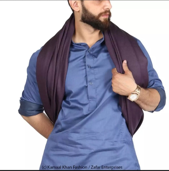 Purple Kashmiri shawl.