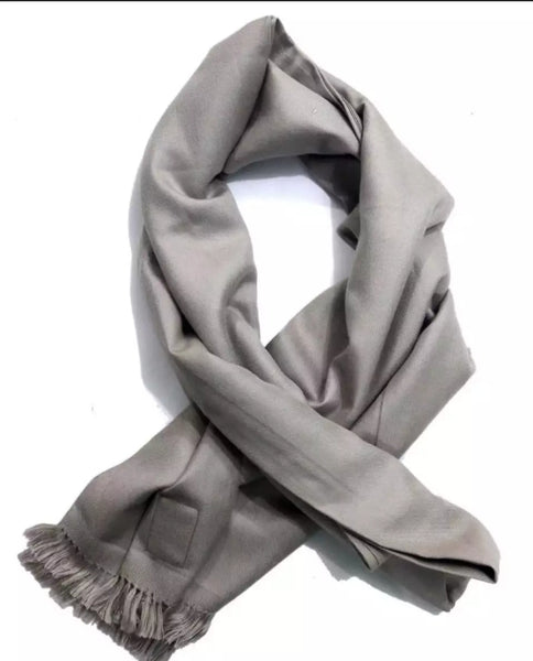 Light Gray Kashmiri Semi Pashmino Lohi Shawl.
