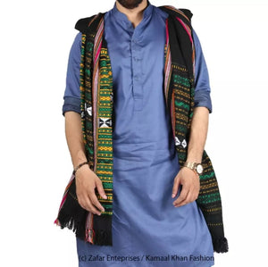 Green & Yellow Tharri / Wadera shawl.
