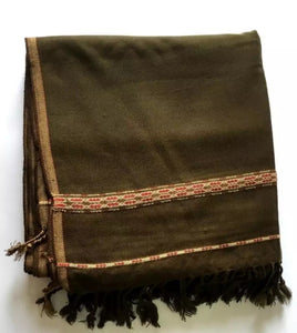 Mehandi pure Woolen Dhussa Shawl.