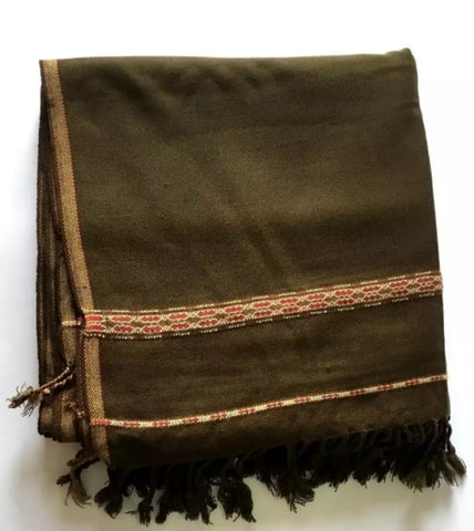 Mehandi pure Woolen Dhussa Shawl.