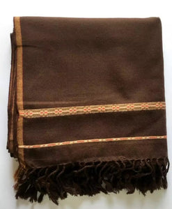 Dark brown pure Woolen Dhussa Shawl