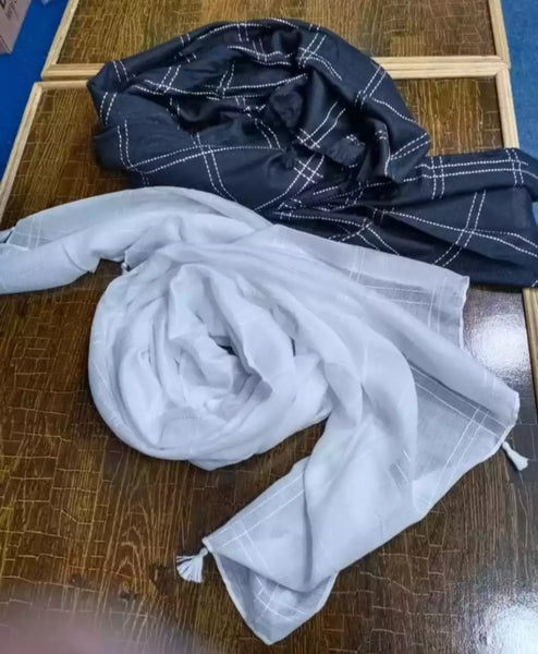2 piece of Silk Trendy Leaf Design Stole for Women.