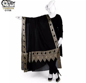 Finest Summer Lawn Chader - Shawl - Dupatta With Amazing Golden Work.